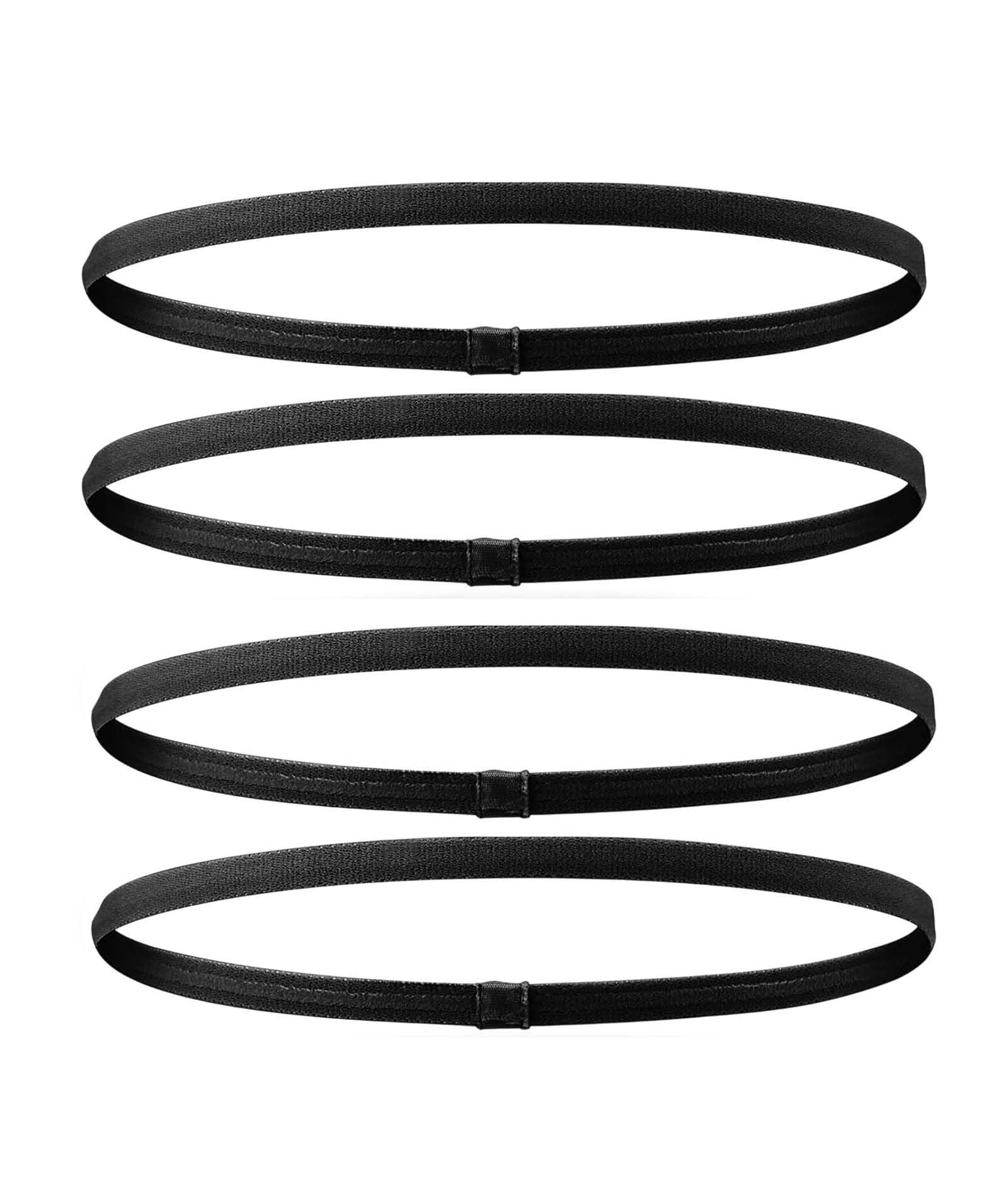 zytiqt 4 PCS Hair Band for Men, Elastic Headbands for Women and Men, Non-Slip Sports Headband for Gym, Running, Yoga, and Daily Use, Black-picture-10