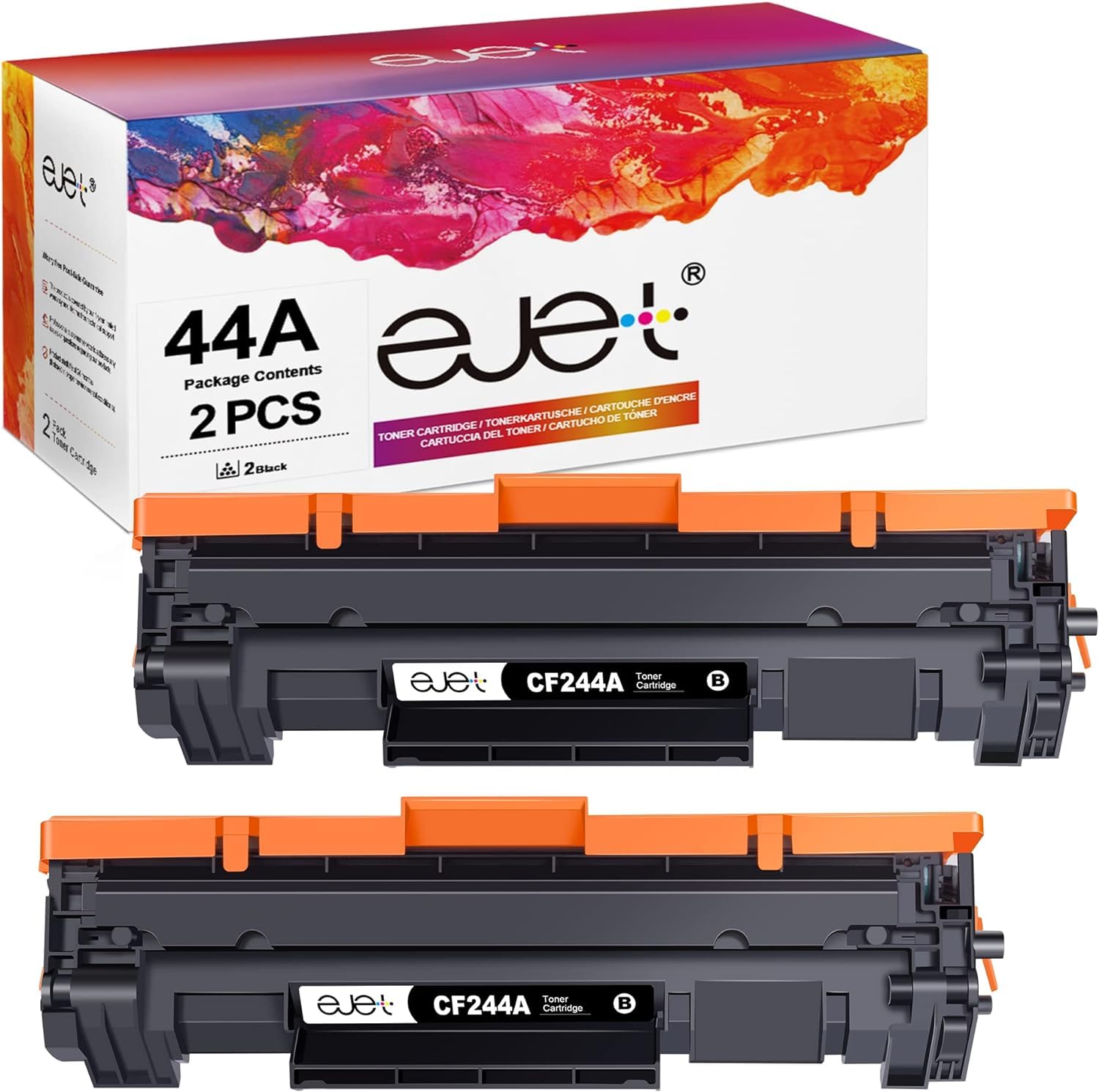 ejet 44A Compatibili per HP 44A CF244A Cartucce di Toner per HP LaserJet Pro M15w M15a M16a M16w LaserJet Pro MFP M28w M28a M29a M29w M28-M31 (Nero, 2-Pack)