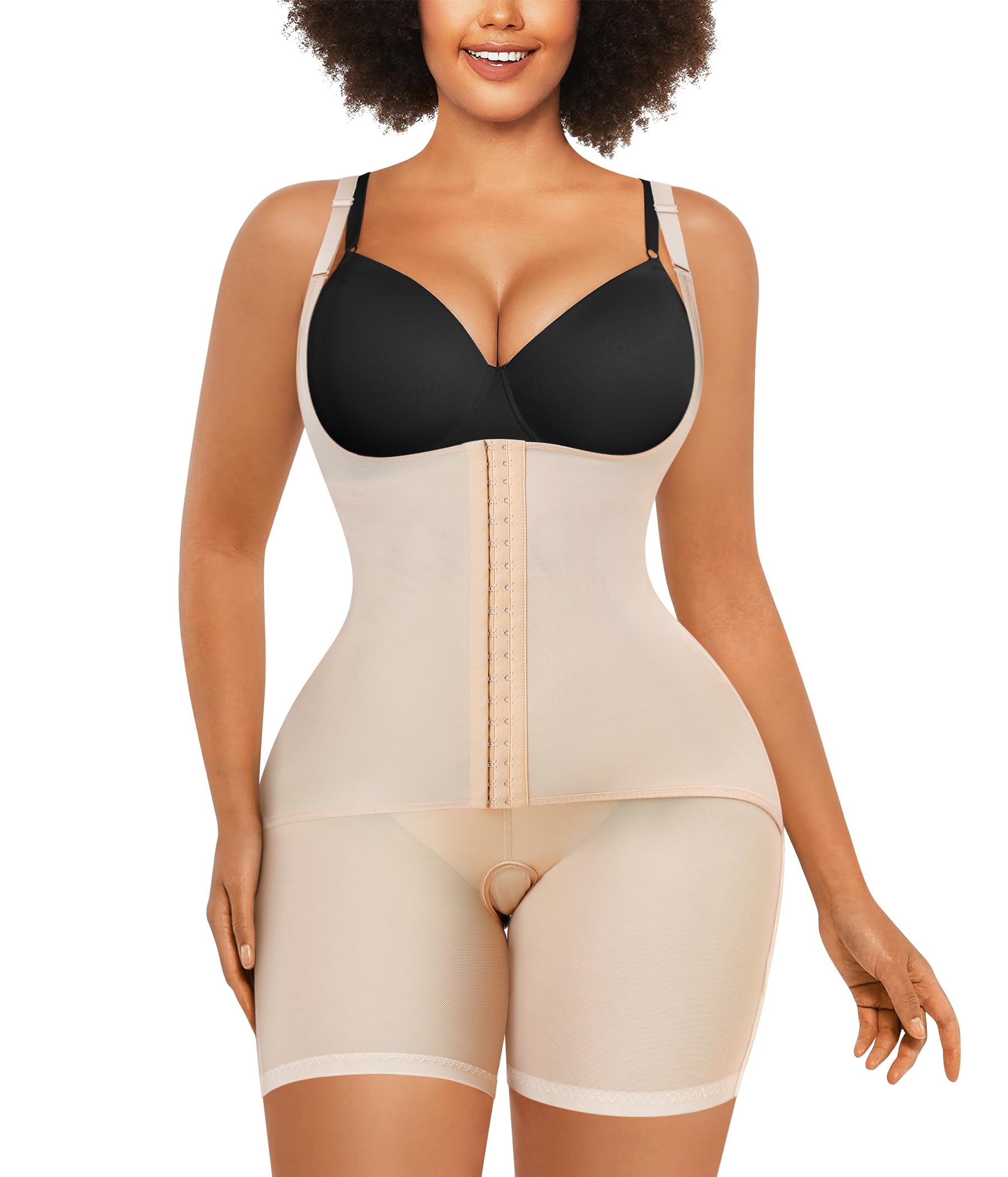 Nebility Plus Size Shapewear Tummy Control Bodysuit for Curvy Women Body Shaper Faja Colombianas