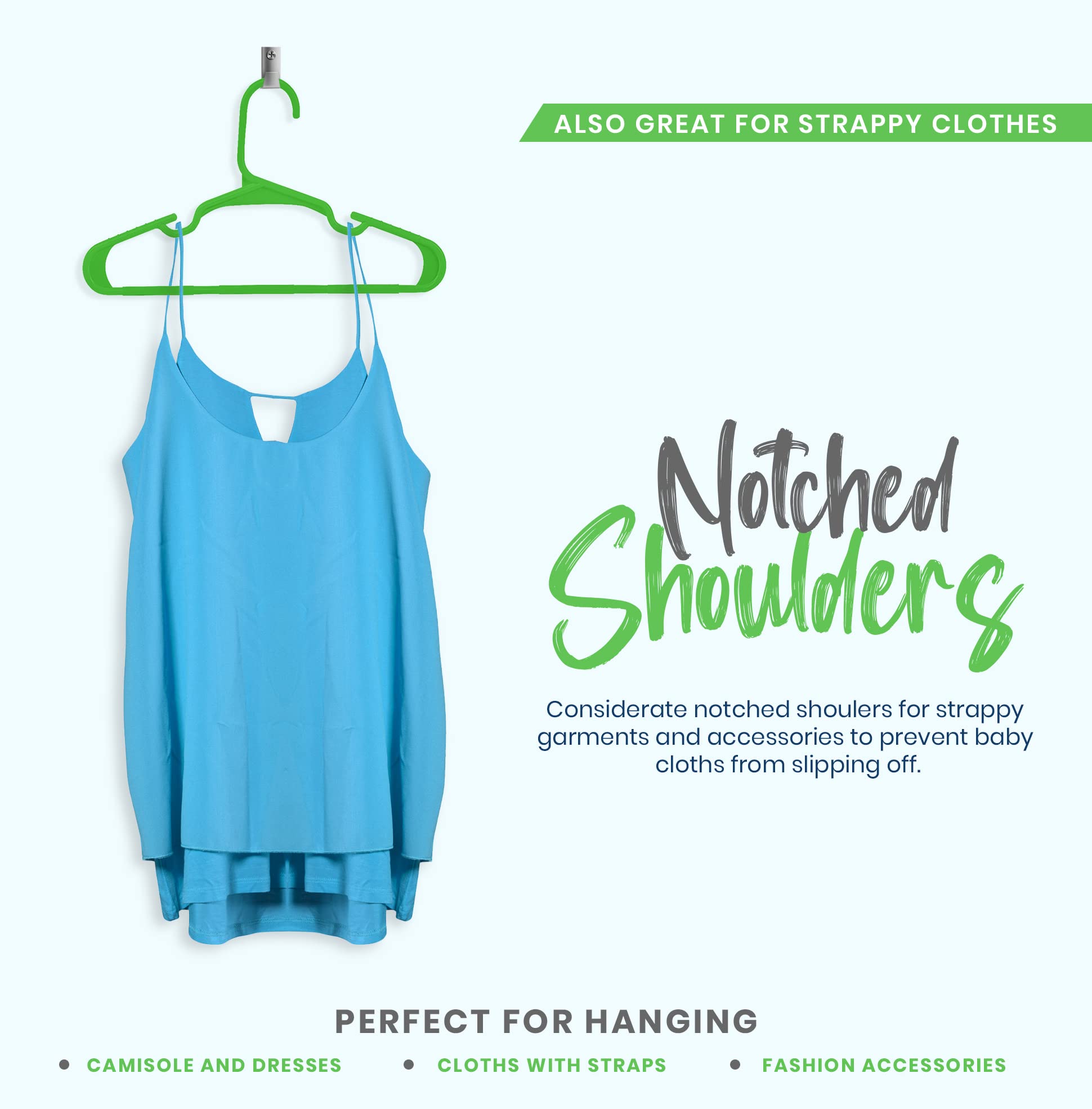 Utopia Home (40 Pezzi, verde) Appendiabiti in plastica per bambini - Appendiabiti per bambini per la cameretta e il guardaroba - Appendiabiti resistenti e sottili