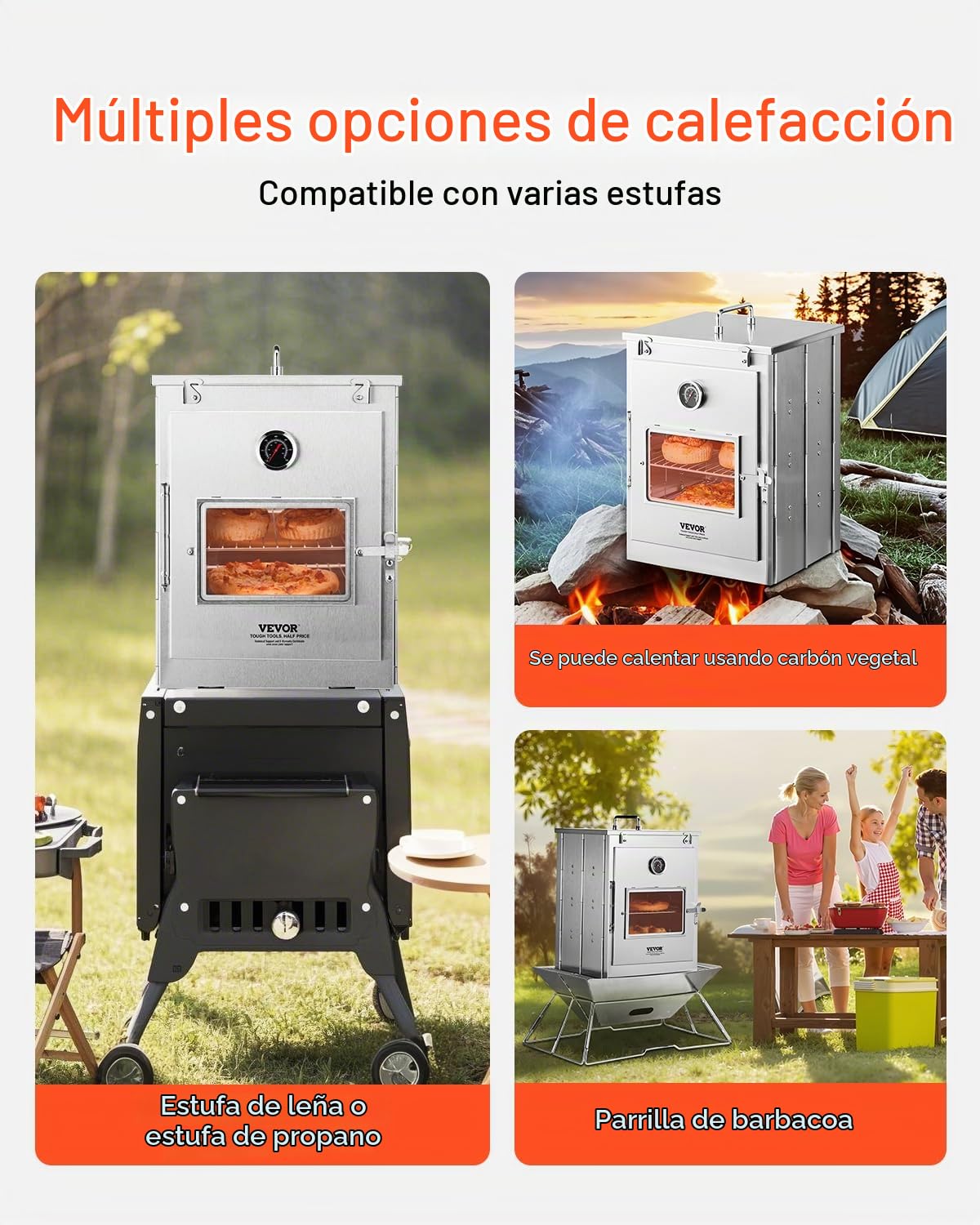 VEVOR Horno de camping al aire libre, estufa de camping portátil para camping, patio, picnic, cocina al aire libre