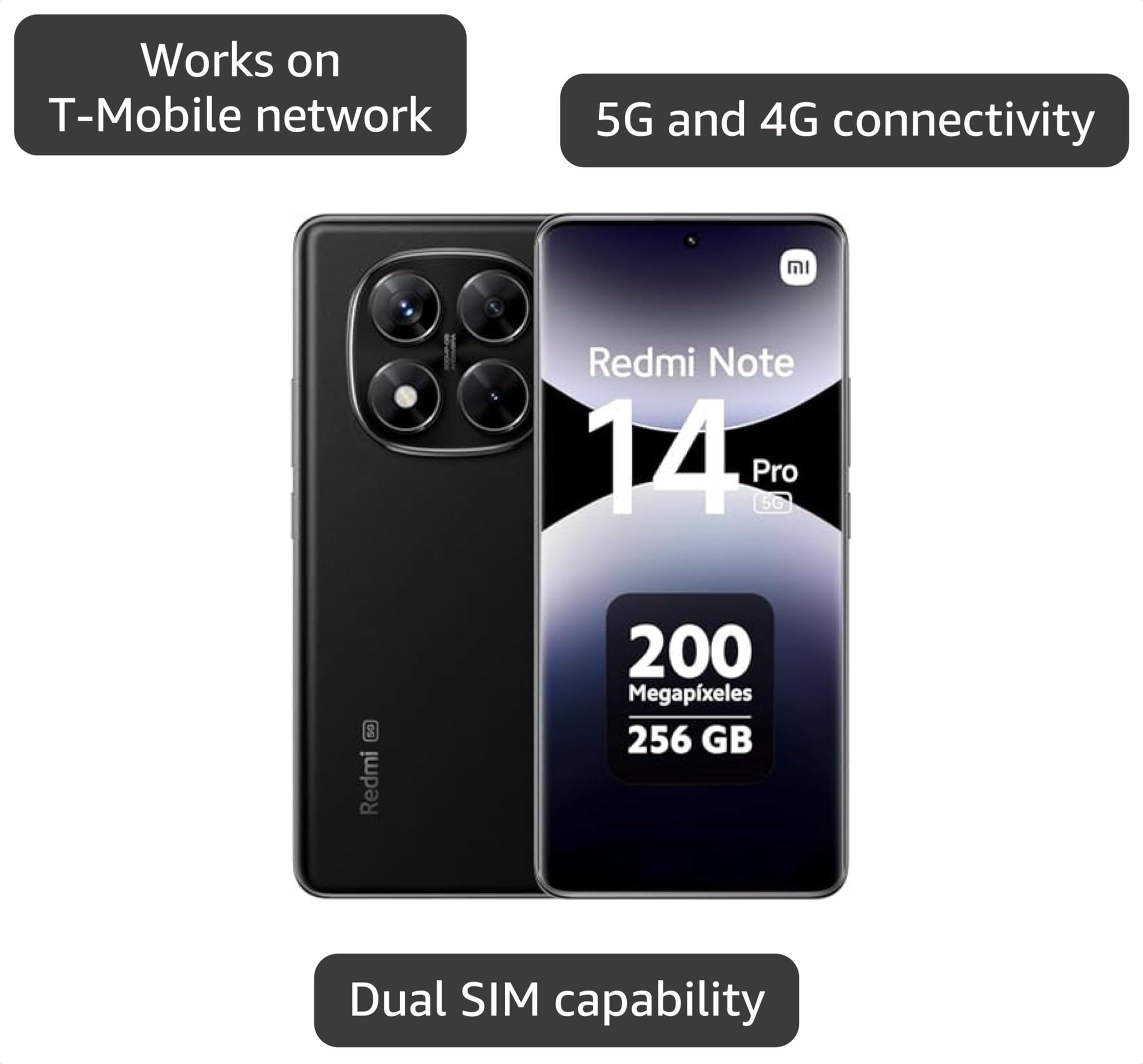 Amazon.com: Xiaomi Redmi Note 14 Pro 5G + 4G LTE (for Tmobile Mint