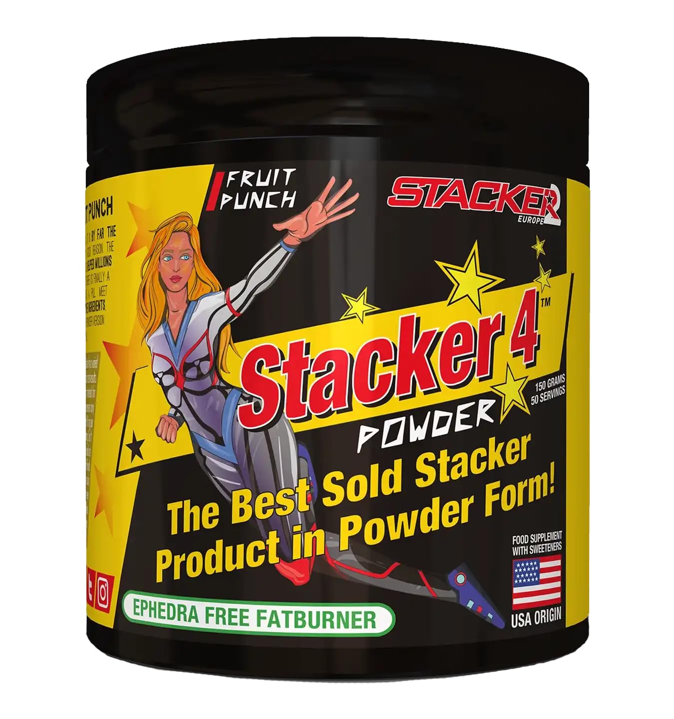 Stacker2 Europe Stacker 4 Powder, Fruit Punch - 150g