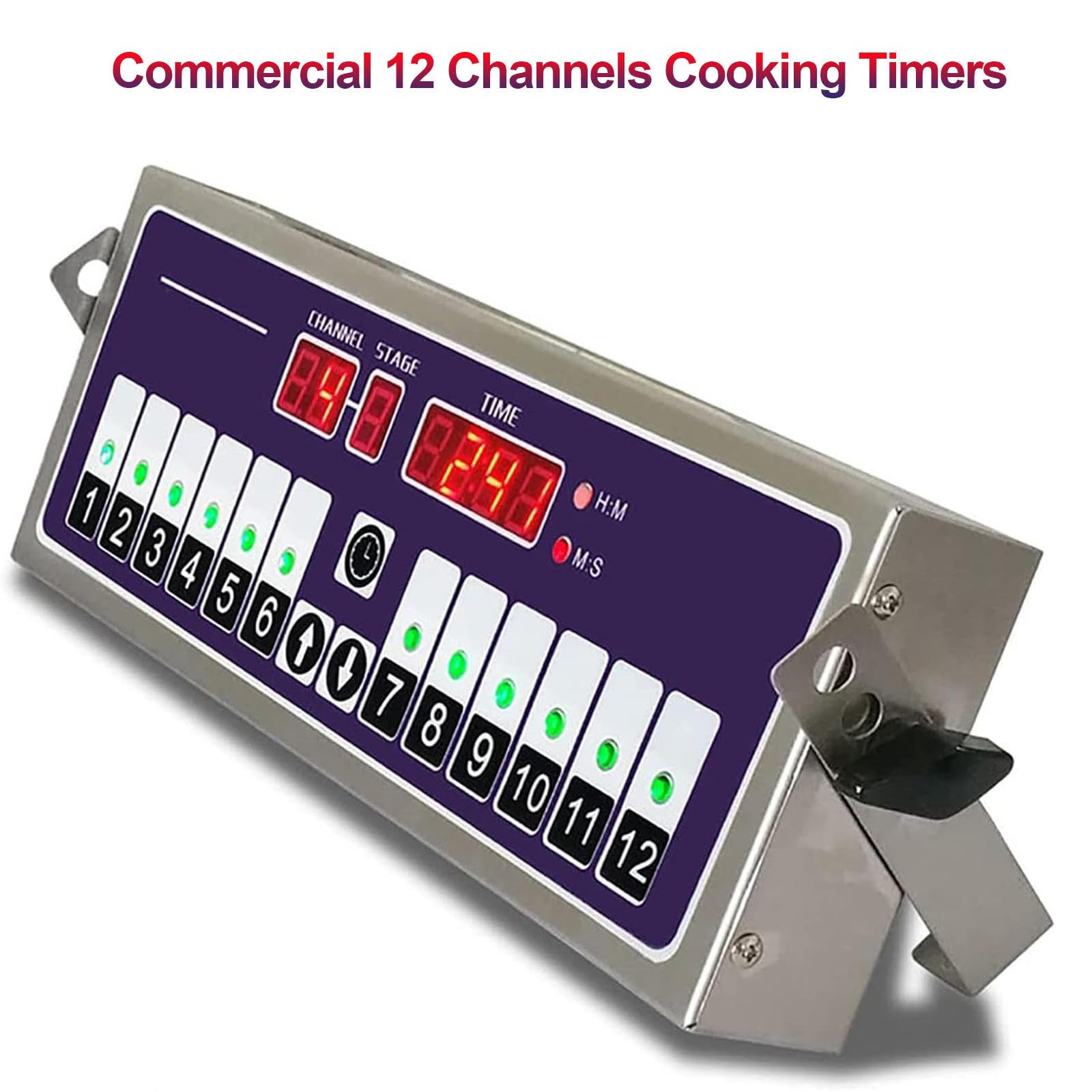 Temporizador digital de cocina de 12 canales con alarma fuerte, ideal para restaurantes y bares