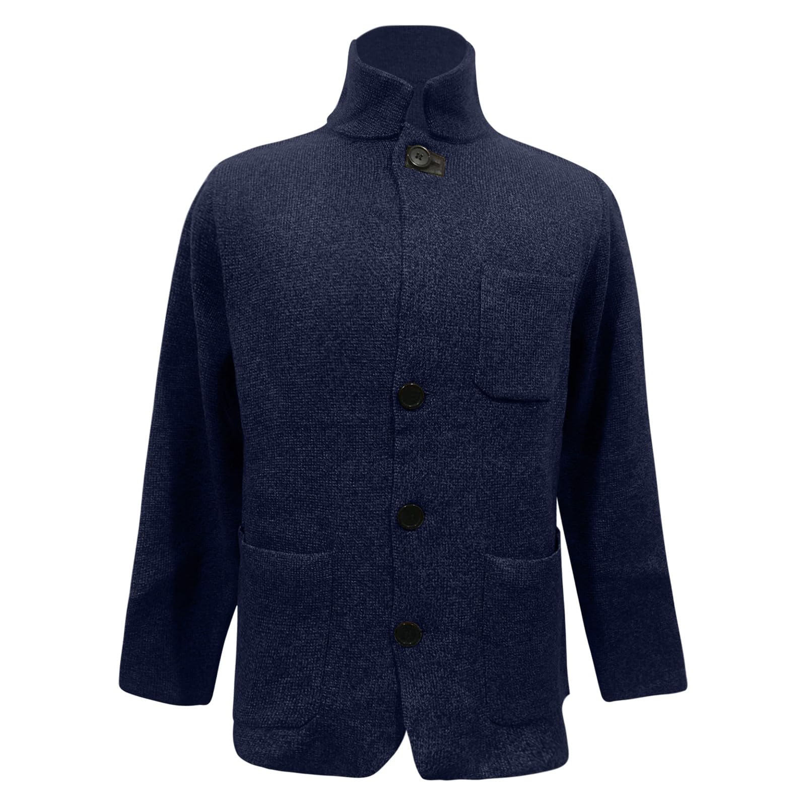 Suéter tipo cárdigan con cuello de chal para hombre, chaqueta de tweed de espiga, chaqueta de estilo británico, chaqueta de ajuste regular, chaquetas elegantes de manga larga, cárdigan suave al tacto