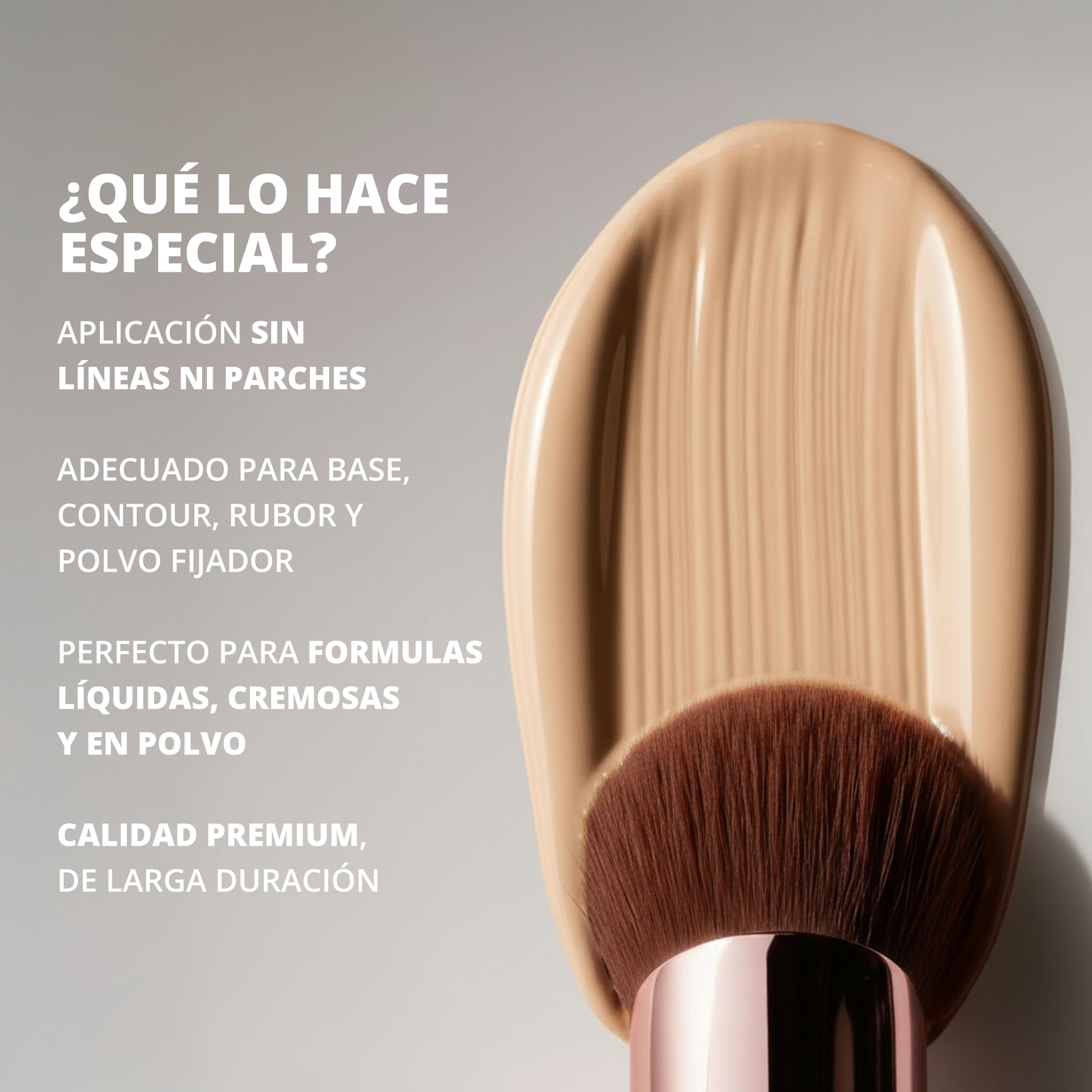 Brocha Base Maquillaje Fluido Kabuki Profesional - Brocha Foundation Contouring Polvos - Fibras Sintéticas Gruesas — view 7