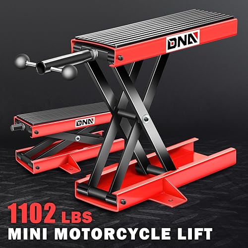 Miniatura 6 de DNA MOTORING Soporte de elevación de acero para motocicleta ATV con silla de montar y almohadilla de goma, 2 en 1, 1100 libras (1,102.3 lbs) rango