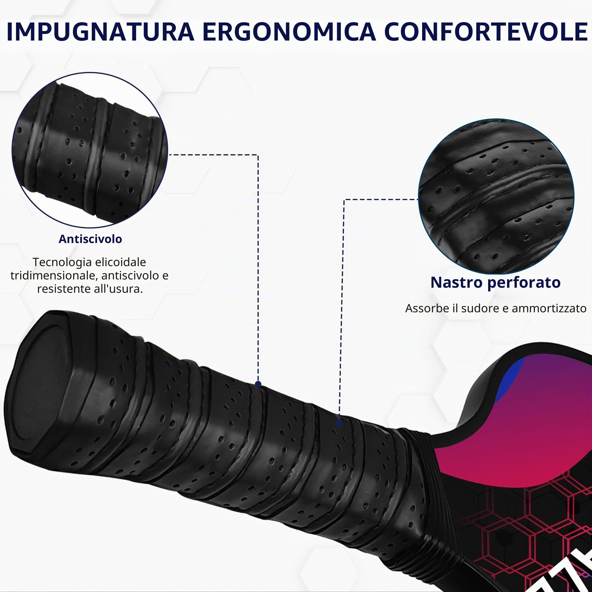 Pickleball Set, Racchetta da Pickleball Paddles Set di 2/4 con 4 Palline, 1 Borsa Portatile