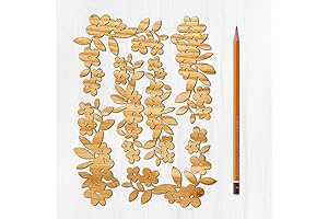 Ajoure Laser Cut Chipboard: Art Deco Wildflower Garland