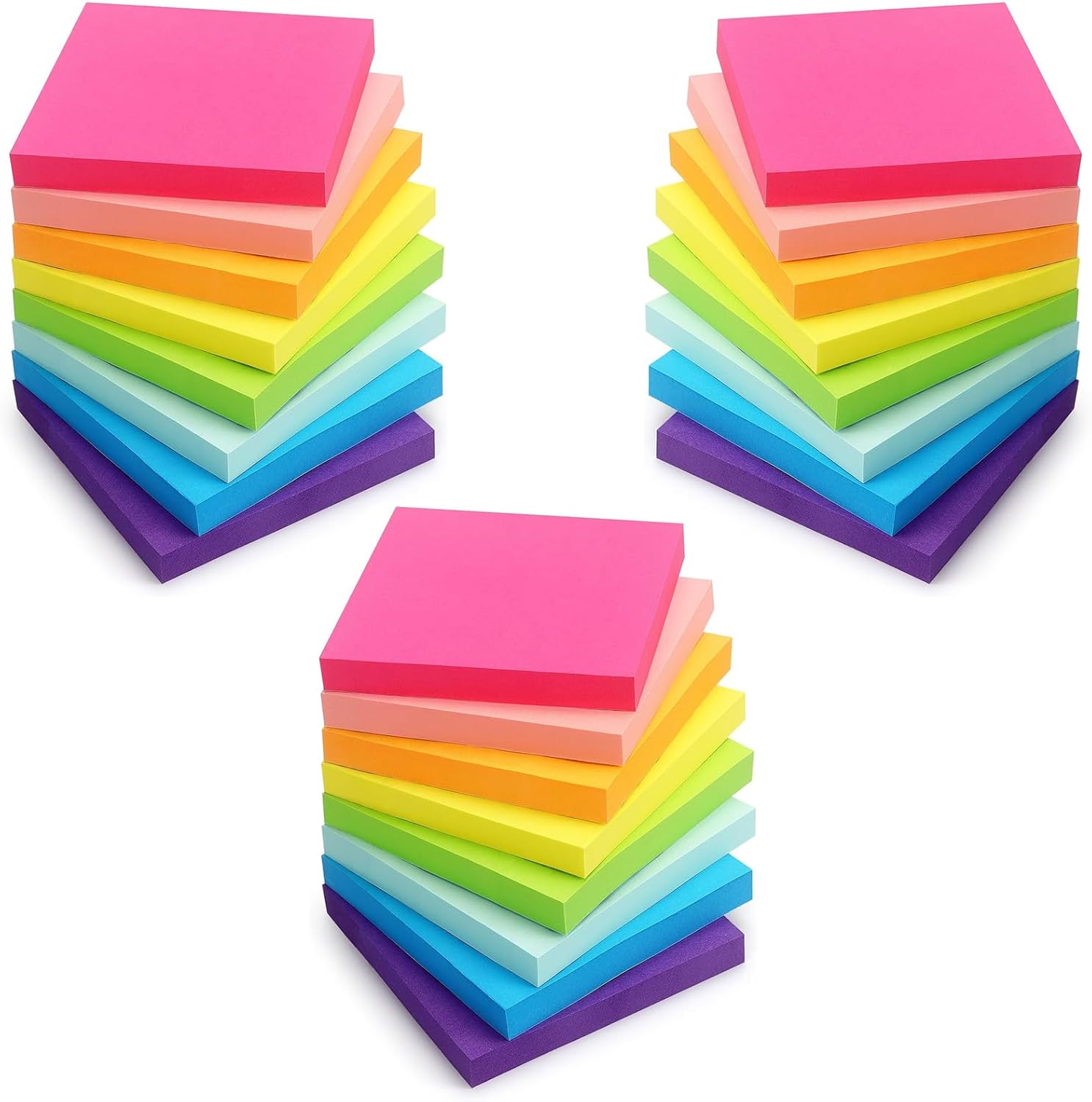 24 Pads – 76 x 76 mm Sticky Notes, 8 Colors Post Self Stick Notes Pads Bright Stickies Colorful Super Sticking Memo Pads,for Office, Home, School, Meeting, 82 Sheets/pad,1968 Sheets Total 24 Pads – 76 x 76 mm Sticky Notes, 8 Colors Post Self Stick Notes Pads Bright Stickies Colorful Super Sticking Memo Pads,for Office, Home, School, Meeting, 82 Sheets/pad,1968 Sheets Total