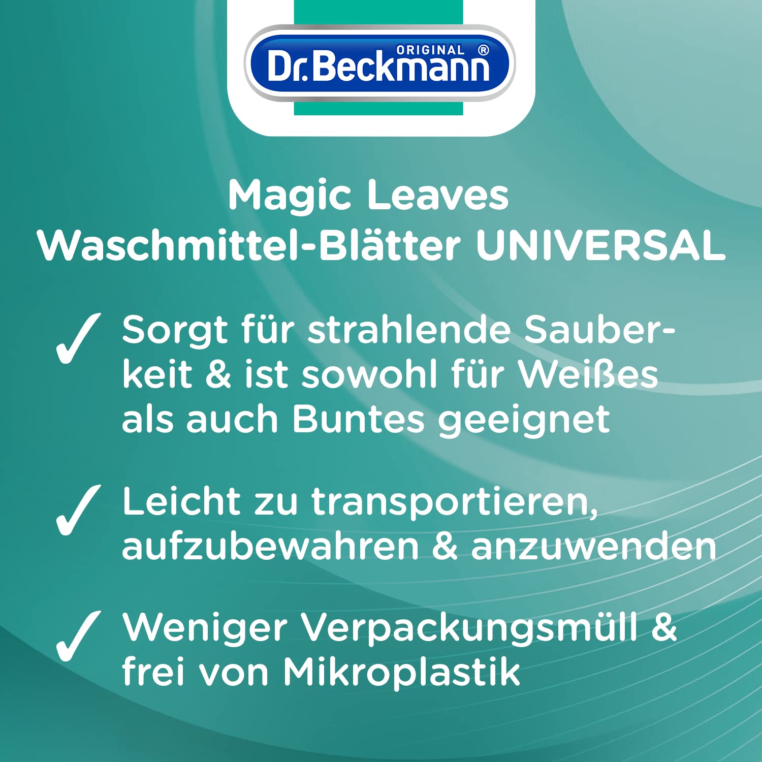 Dr. Beckmann MAGIC LEAVES Waschmittel-Blätter UNIVERSAL vordosierte & wasserlösliche Waschblätter platzsparend und leicht anzuwenden 5x 40 Blätter, 200.0 stück