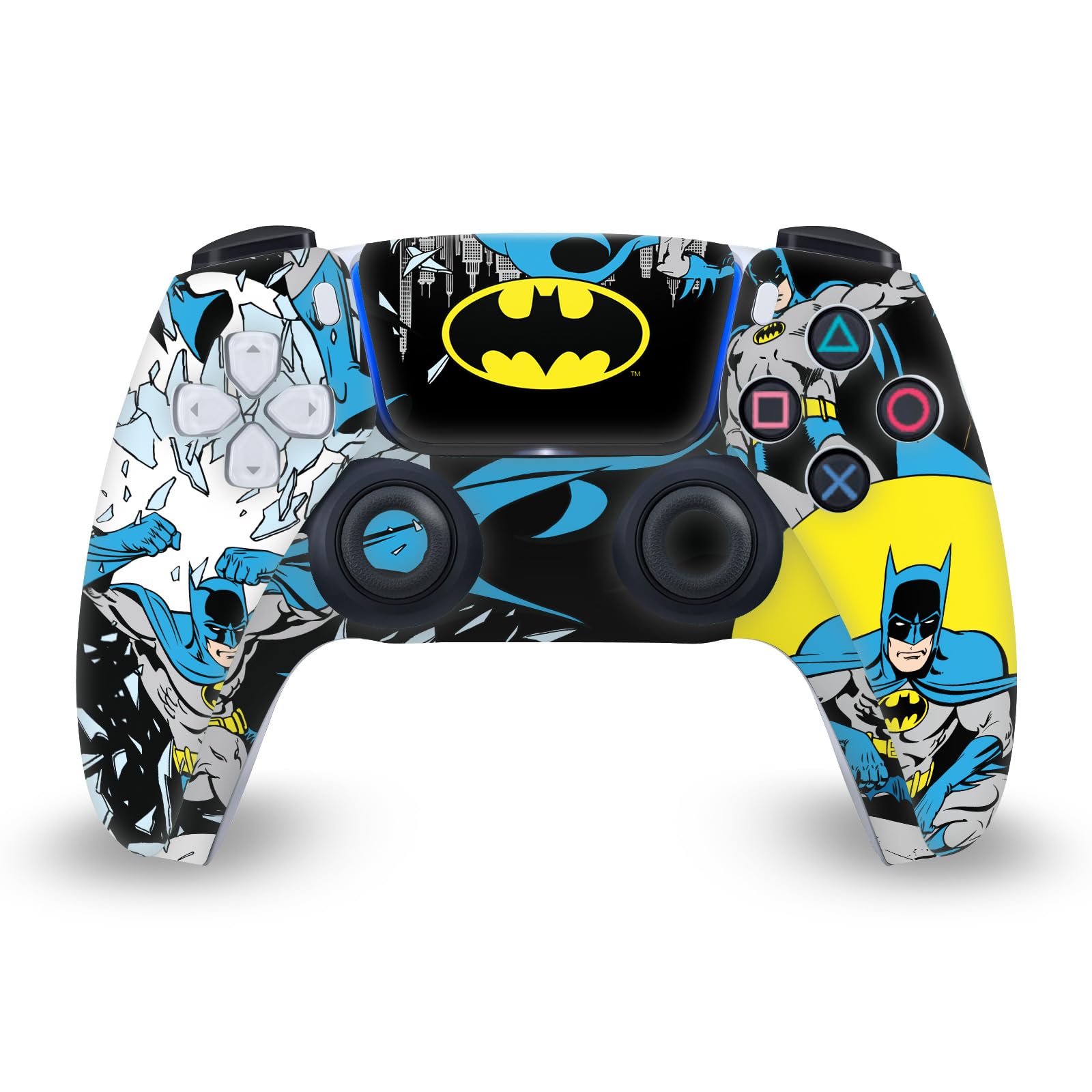 Head Case Designs sous Licence Officielle Batman DC Comics Classic Logos Et Bandes Dessinées Vinyle Plaque Frontale Autocollant De Jeu Peau Compatible avec Sony PlayStation 5 PS5 DualSense Controller