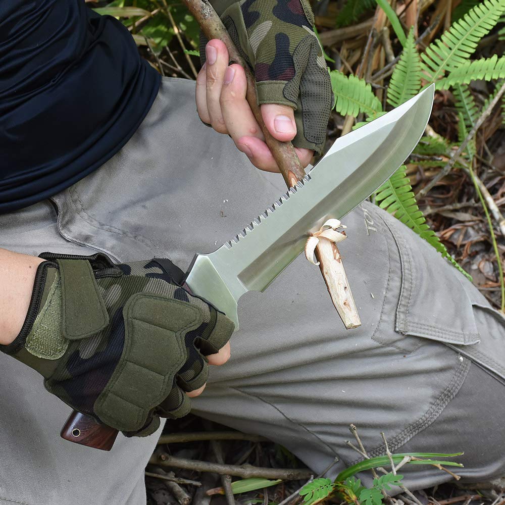 NedFoss Hunting Knife, 13'' Fixed Blade Bushcraft Knife with Sheath, 7