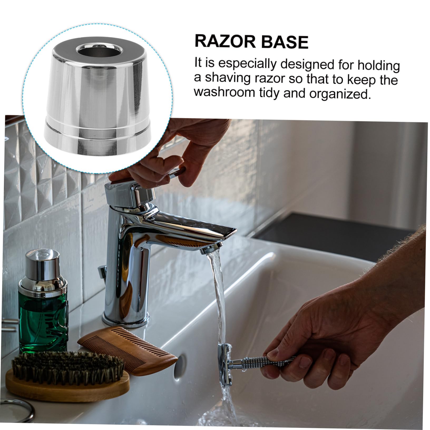 FRCOLOR Men's Shaving Must-have Razor Stand Base Lightweight Portable Razor Holder