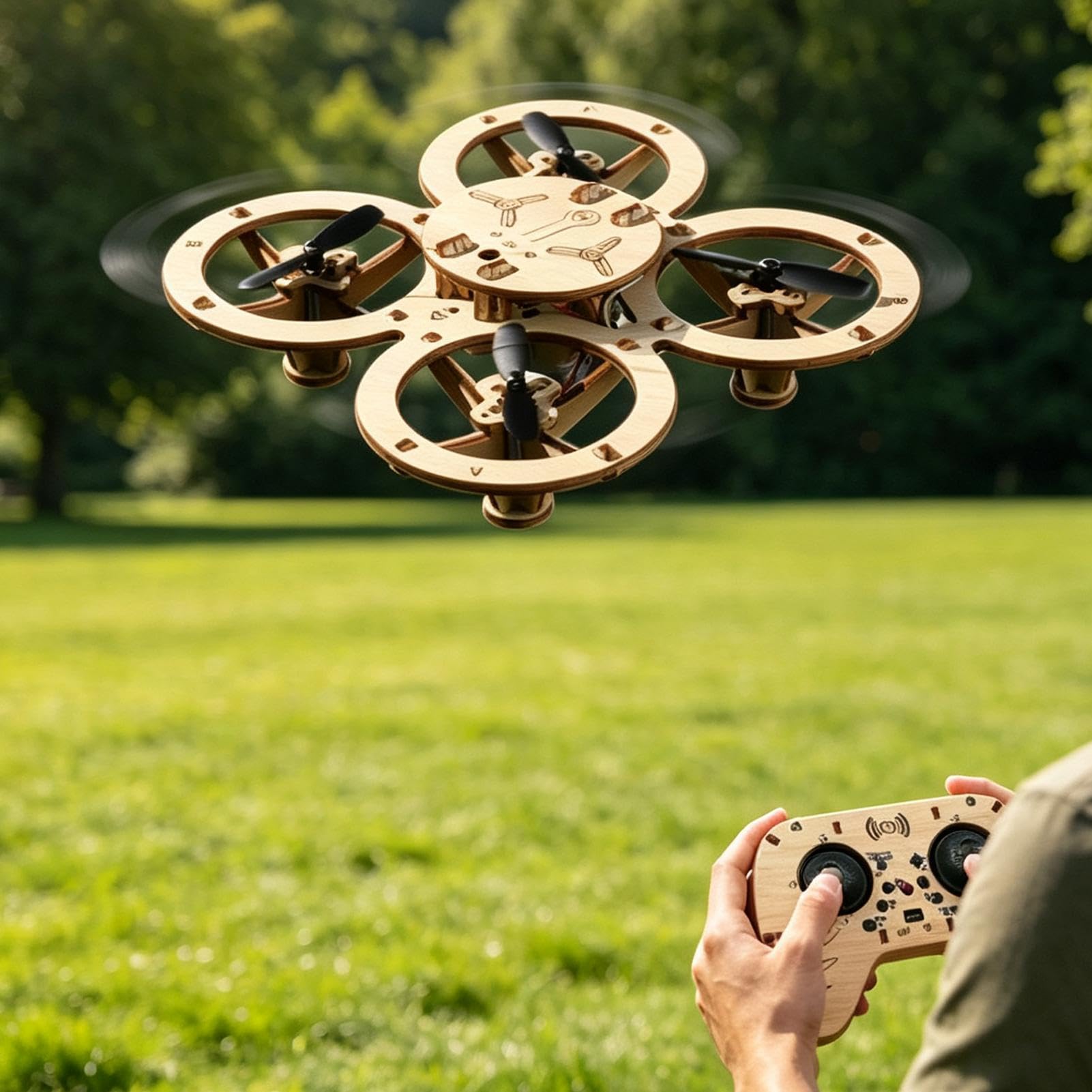 Kit Di Montaggio Drone In Legno Giocattolo Volante Telecomandato Educativo | Kit Di Montaggio Per Drone In Legno Per Bambini Compleanno Hobby Attività Casa Interno Festa Vacanza Casa