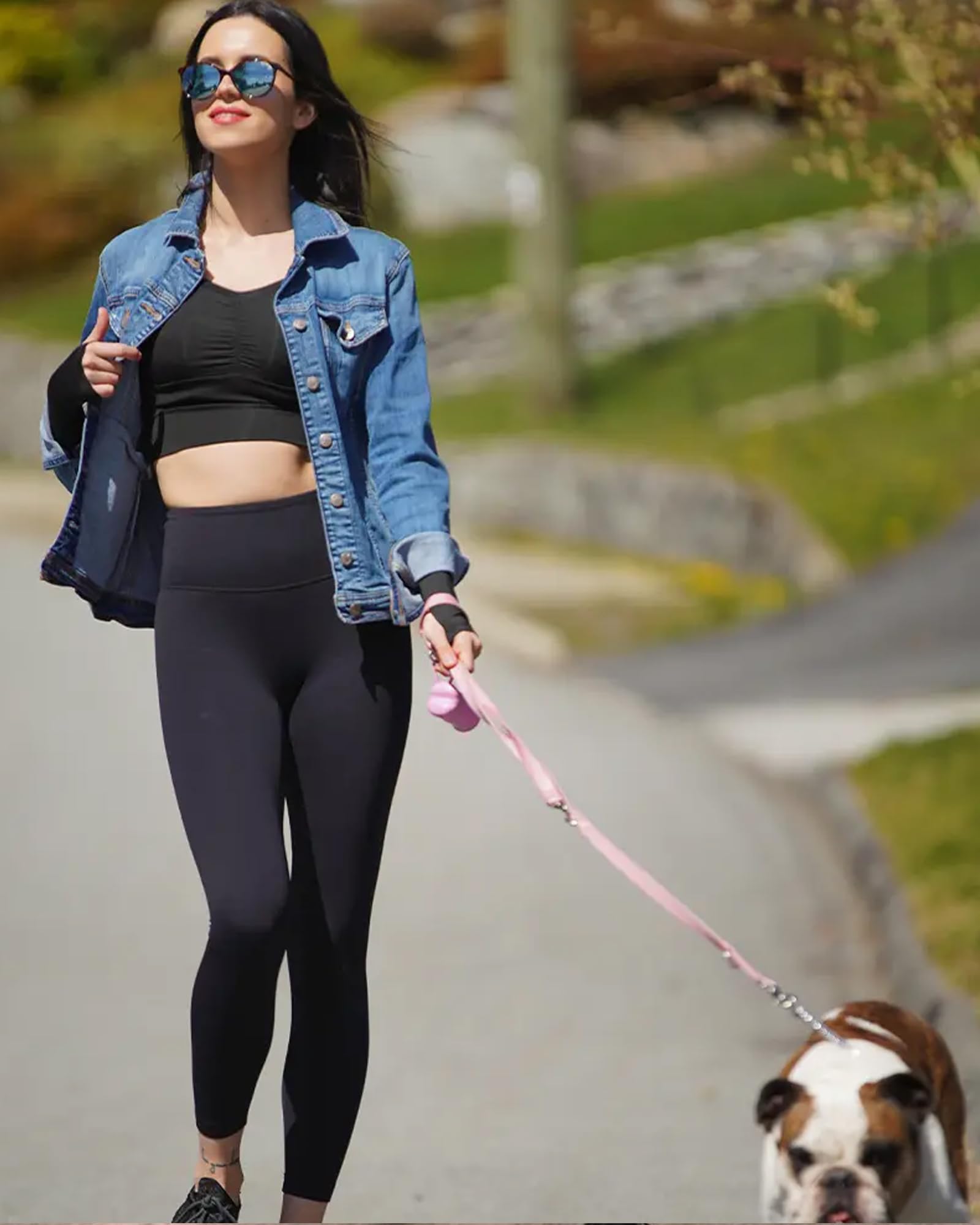Sundwudu 5er-Pack Leggings mit Taschen für Damen, Bauchkontrolle, hohe Taille, weich, schwarz, Workout-Yogahose