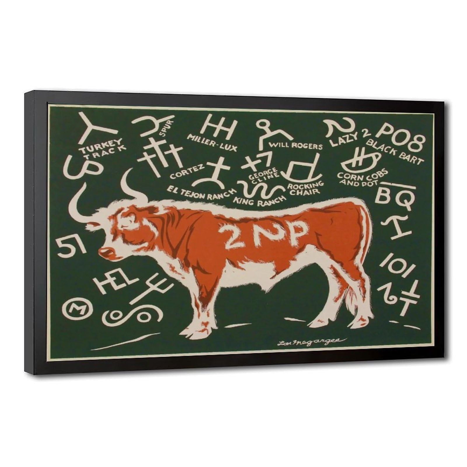 Toile murale Cattle Brands de Lon Megargee en finition premium - 8