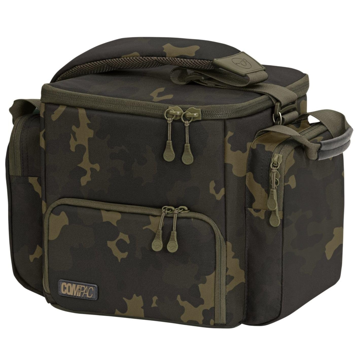 Korda Compac Cookware Bag Dark Kamo Kochgeschirr Tasche 16L – Gepolsterte Outdoor-Kochtasche für Kocher, 500g Gaskartusche & Tea Set – Abwischbares Innenfutter, Dunkles Tarnmuster – 35x27x25cm