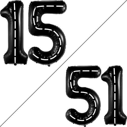 Miniatura 2 de KatchOn, Gaint Race Car 15 globos de número  40 pulgadas  Globos del número 15 para decoraciones de fiesta de coches de carreras  Decoraciones de