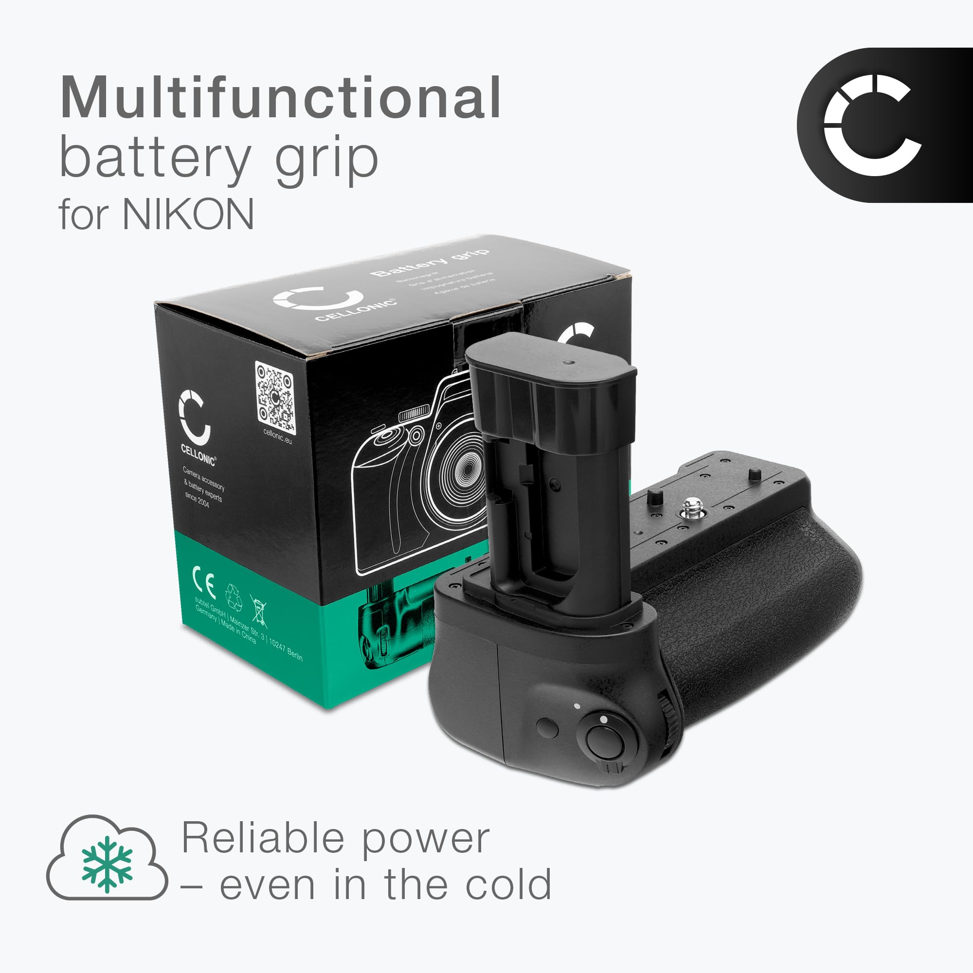 CELLONIC Impugnatura MB-N14 compatibile con Nikon Z6 III Battery grip per fotocamera fotografia verticale multifunzione portabatterie EN-EL15c,EN-EL15b,EN-EL15a,EN-EL15