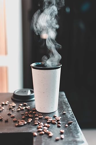 Miniatura 9 de Circular Now Cup - Taza de café reutilizable de 12 oz11.5 fl oz hecha de tazas recicladas de un solo uso. Aislada y reciclable (crema y azul lejano)
