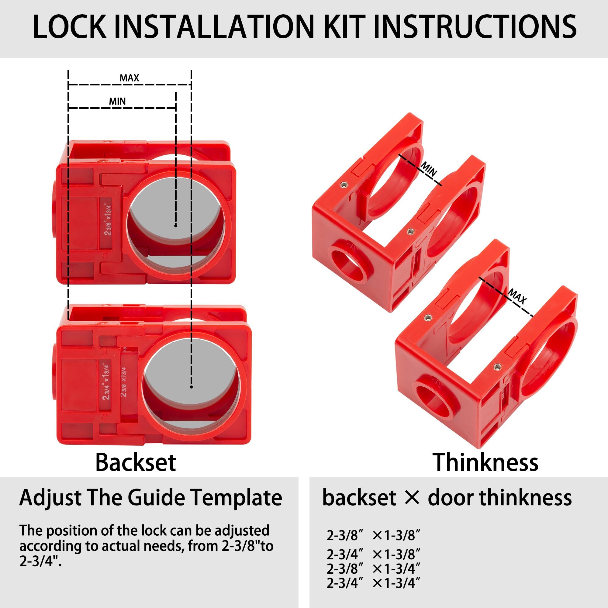 RKK Door Lock Installation Kit, Carbon-Steel Door Lock Hole Saw