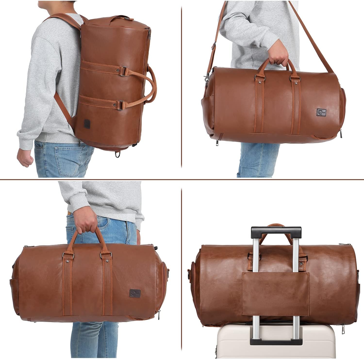 seyfocnia Convertible Travel Garment Bag,Carry on Garment Duffel Bag for Men Women - 2 in 1 Hanging Suitcase Suit Business Travel Bag - Image 6