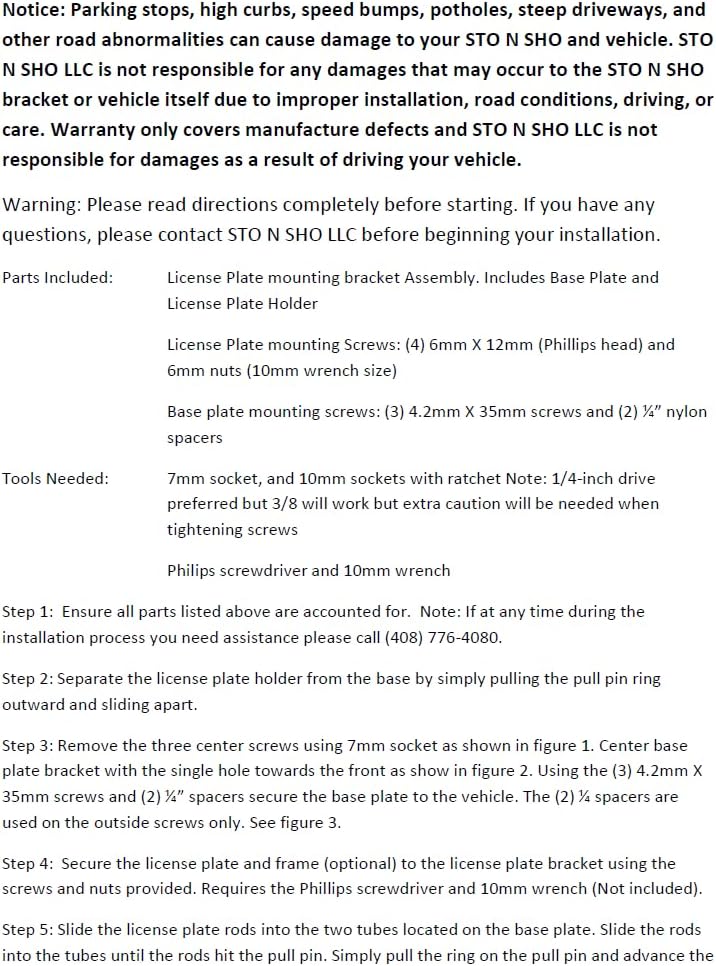 STO N SHO Front License Plate Bracket Compatible with 2019 C7 Corvette ZR-1