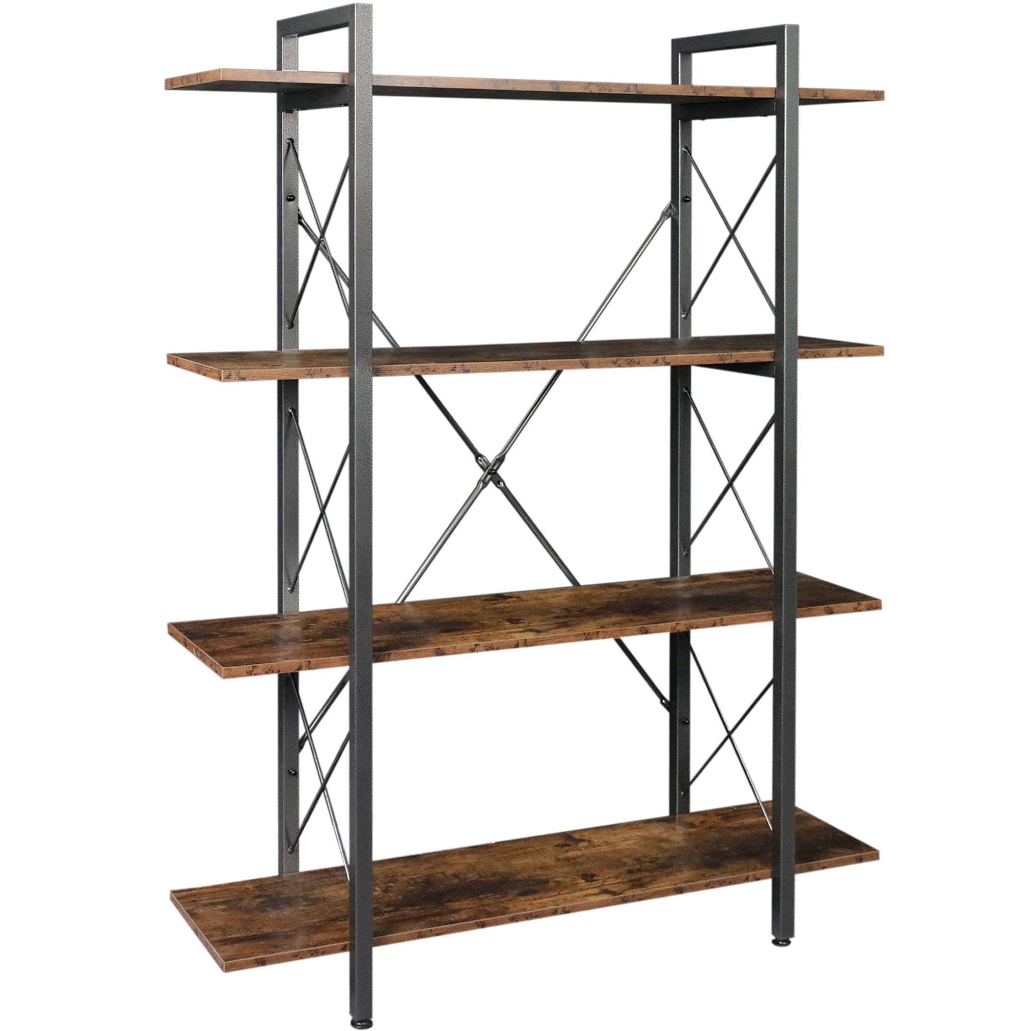 Buy Lavievert 4Tier Vintage Industrial Bookshelf Rustic Wood and Metal