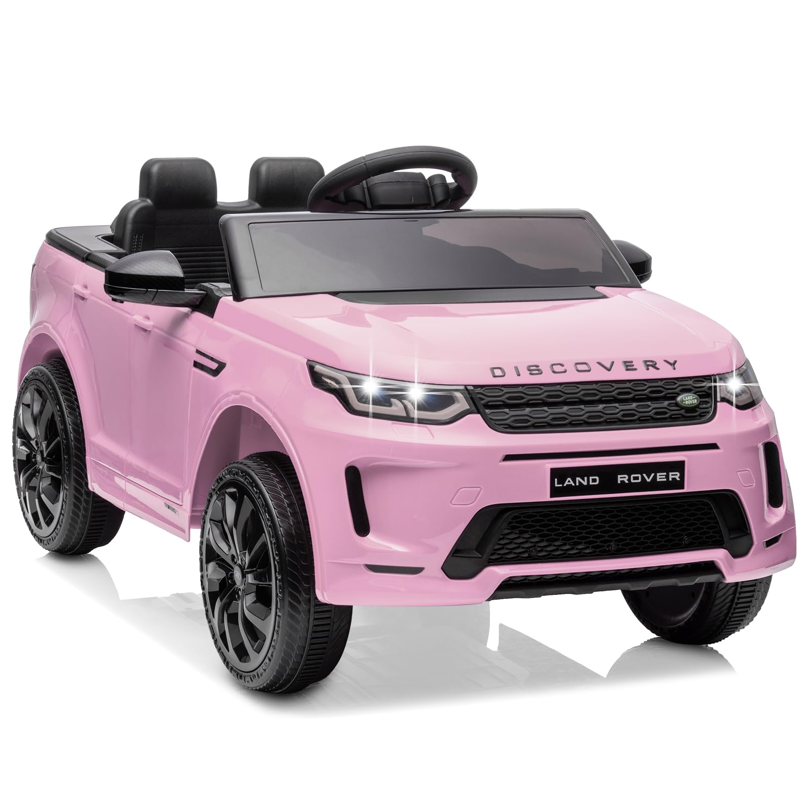 CoolGrows Land Rover Ride on Car, Electric Cars for Kids, with Remote Control, LED Lights, Music, 3 Speed Modes Smooth Start for 3-6 Years Old, Black, Max Weight 25KG (Pink)