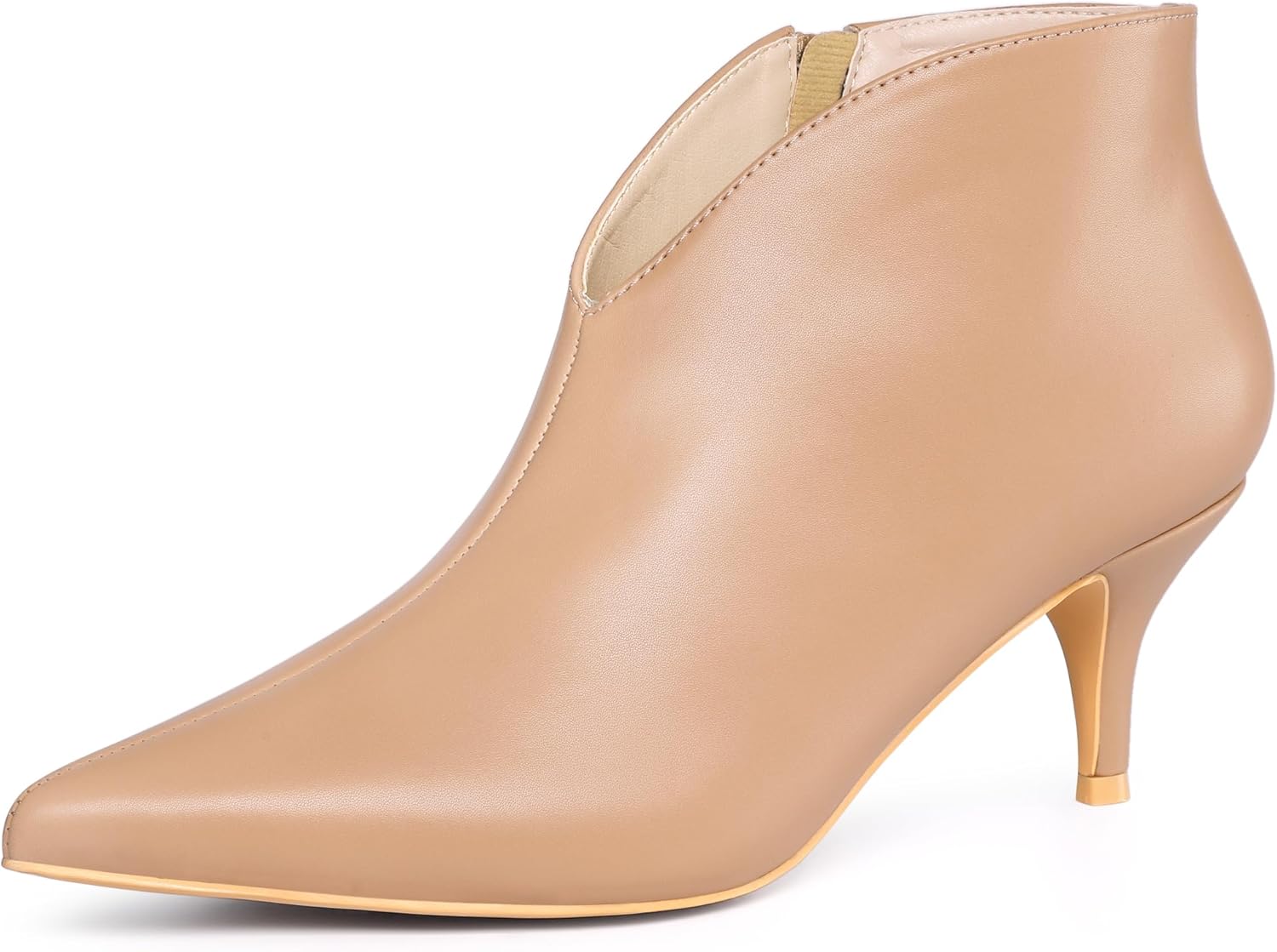 Perphy Pointed Toe V Cutout Stiletto Heel Ankle Booties for Women