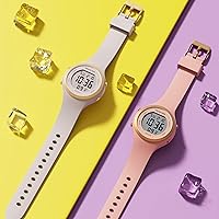 Vista 7 de GOLDEN HOUR Reloj de pulsera de silicona con cronógrafo digital impermeable para mujer