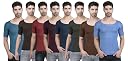 Dollar Lehar Combed Cotton Men's Multicolour Vest - Pack of 8 - Actual Colour May Vary gallery image