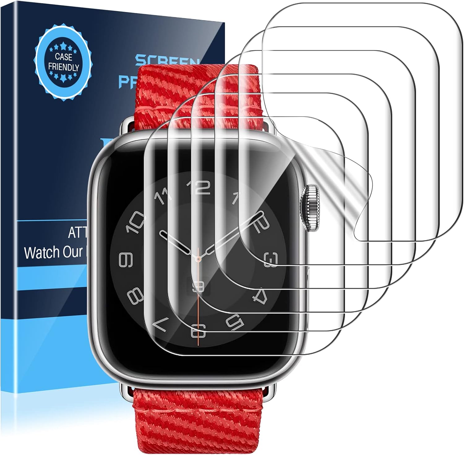 LK for Apple Watch Series 7/8 45mm Screen Protector 6 Pack Screen