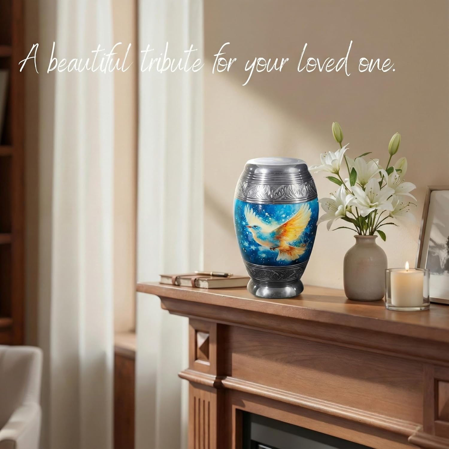 Cremation Urn for Human Ashes – Adult Urn for Men or Women up to 200lbs – Memorial Burial Urn – Suitable for Funeral or Display