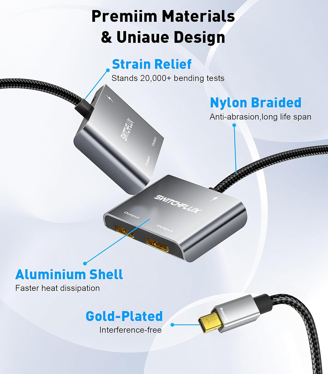 Mini DisplayPort to Dual DisplayPort MST Hub, Mini DP 1.2 to 2X DP 4K@60Hz Splitter Adapter, Thunderbolt 2 Extended Dual Monitor Support for Windows PC, MacBook, Surface