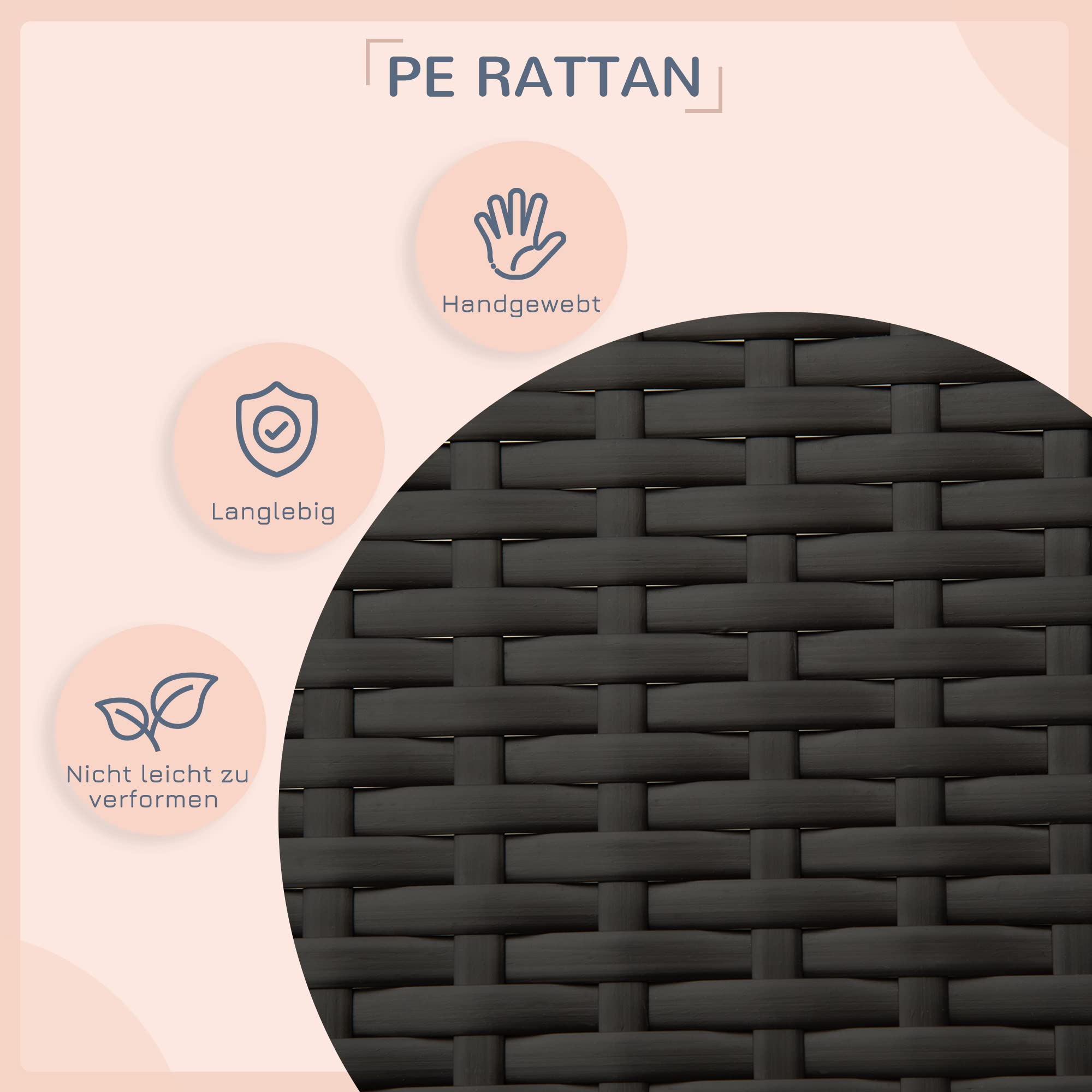 PawHut Rattan Hundeliege Outdoor mit Dach 69 x 98 x 70 cm Kaffee-Braun | Erhöhtes Hundebett, Kühlende Haustierliege mit Metallrahmen, Abnehmbare Kissen, für Kleine und Mittelgroße Hunde