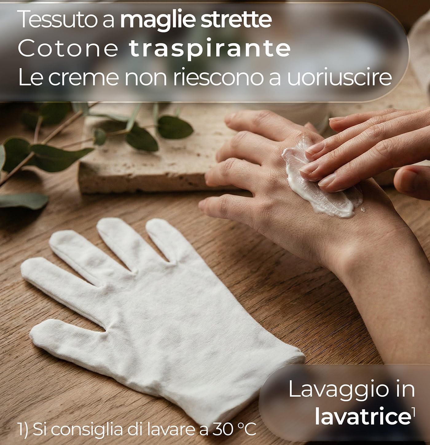 Guanti in cotone (Dermatest: eccellent), Guanti in tessuto morbido per maschere per le mani, Guanti in tessuto con compatibilità cutanea certificata, guanti idratanti, guanto in stoffa,Pacco da 3 Paia