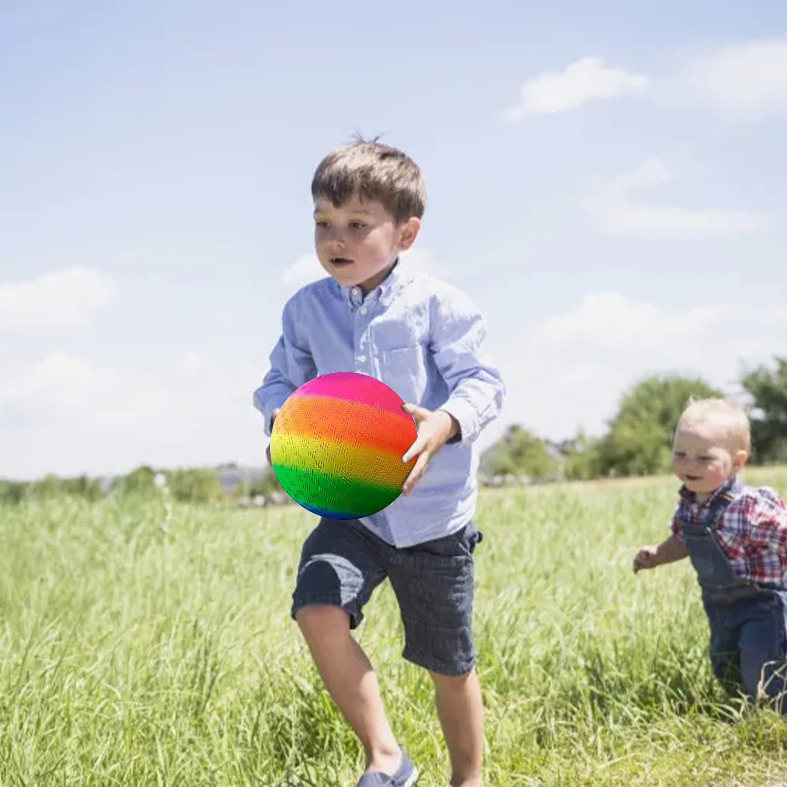 JOCXZI – Ballon De Plage Arc-en-ciel – 9 Pouces – PVC – Enfants Et Adultes – Intérieur/extérieur