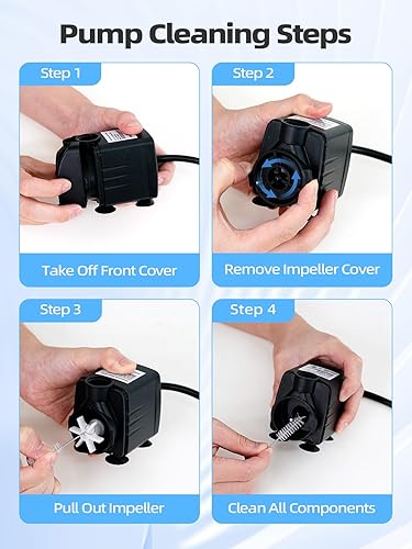 Miniatura 9 de Bomba de agua sumergible de 400 GPH (1500 LH, 25 W), bomba de fuente duradera para exteriores para acuarios, pecera, estanque, estatua, hidroponía,