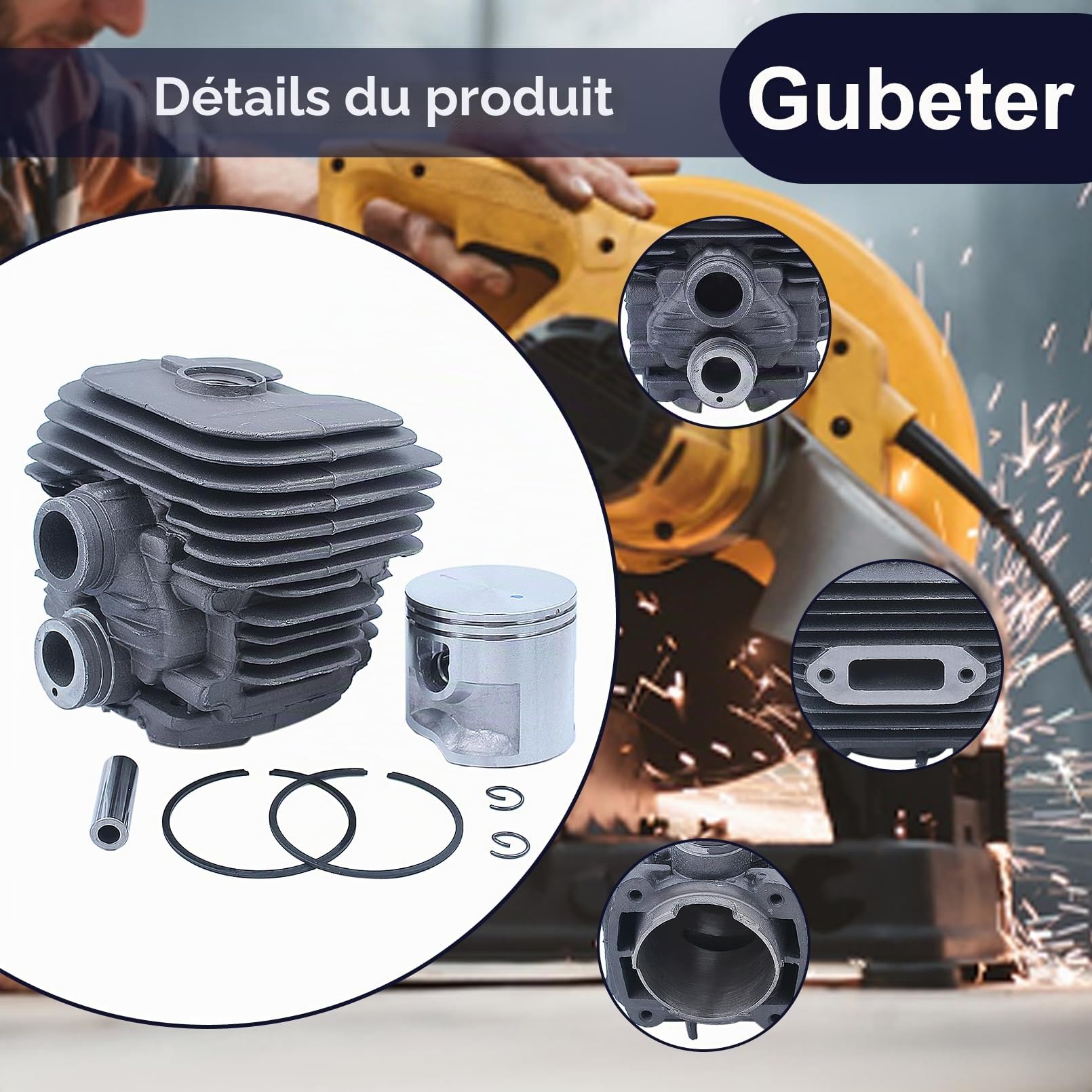 50mm Kit Cylindre Piston pour Stihl TS410 TS420 Scie à Tronçonner