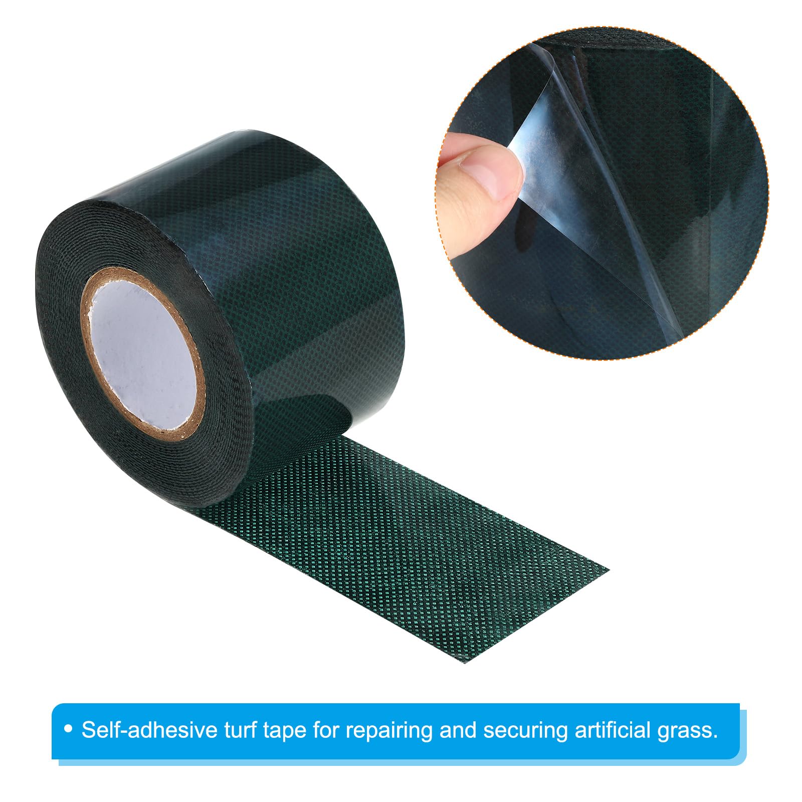 PATIKIL Gazon Ruban 2" x16 Ft, 4 Paquet Double Face Auto-Adhésif Adhésif Artificiel Herbe Couture Ruban pour Jardin Pelouse Jointage Intérieur Extérieur Moquette Tapis, Vert