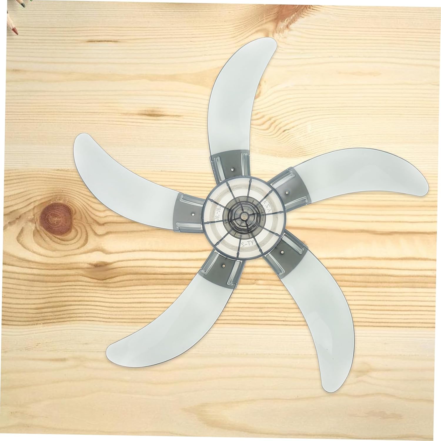 Replacement Fan Blades for Pedestal Table Fans Plastic Leaves with Nut Cover Fit for Household Use Grey Five Blade Design for Powerful Airflow