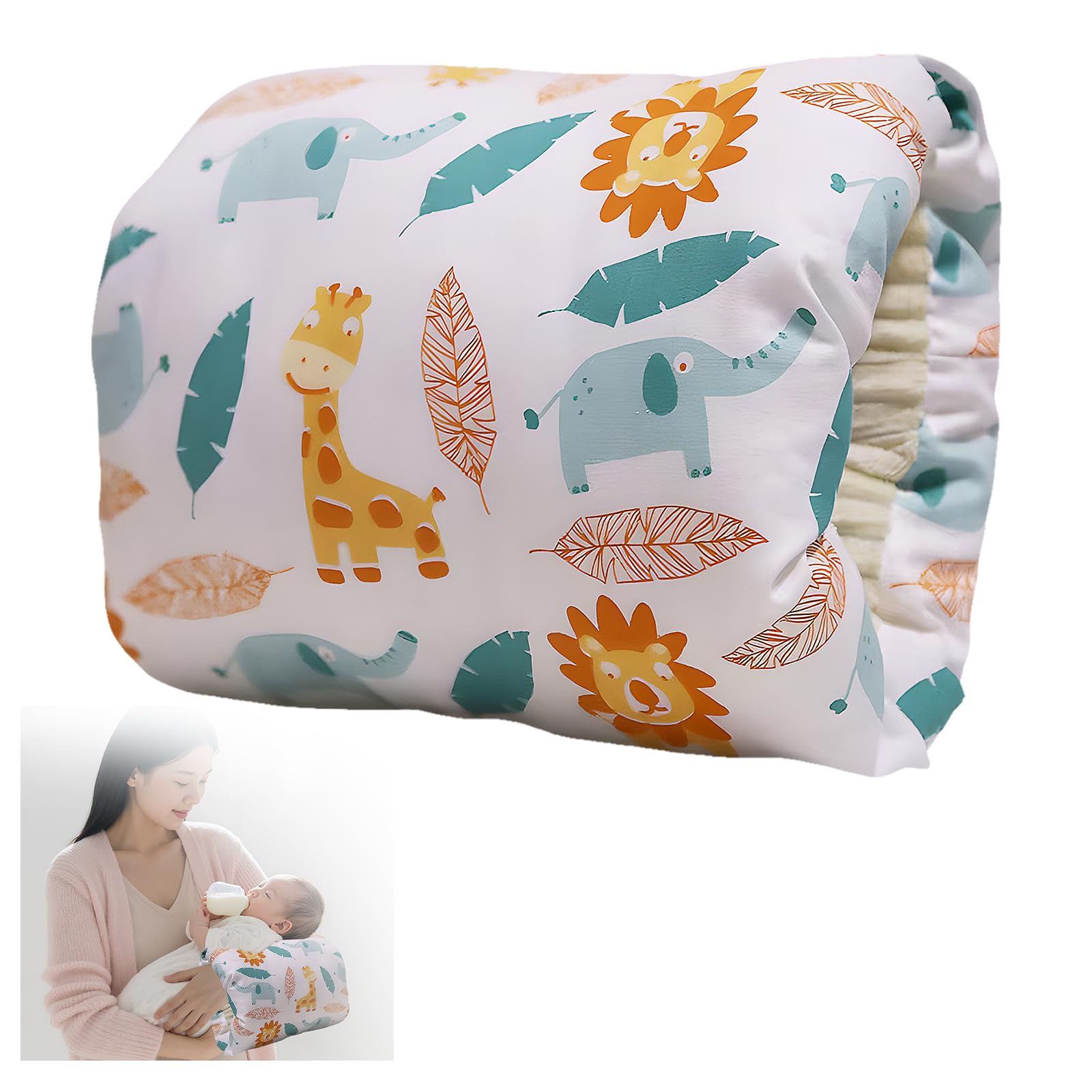 Cozy Cradle Pillow, Cozy Cradle Arm Pillow, Baby Nursing Pillow Head Support Pillow for Breastfeeding Bottle Feeding (Deer Elephants)-picture-25