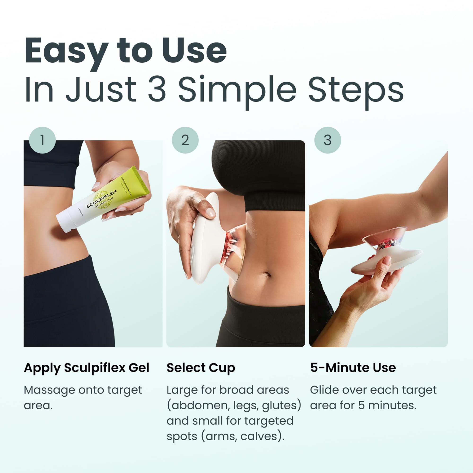 SCULPIFLEX Macchina per scolpire il corpo originale 3 in 1 per una pelle dall'aspetto più rassodato - Massaggiatore linfatico e strumento di massaggio cellulite per stomaco, braccia, gambe e cosce + 1