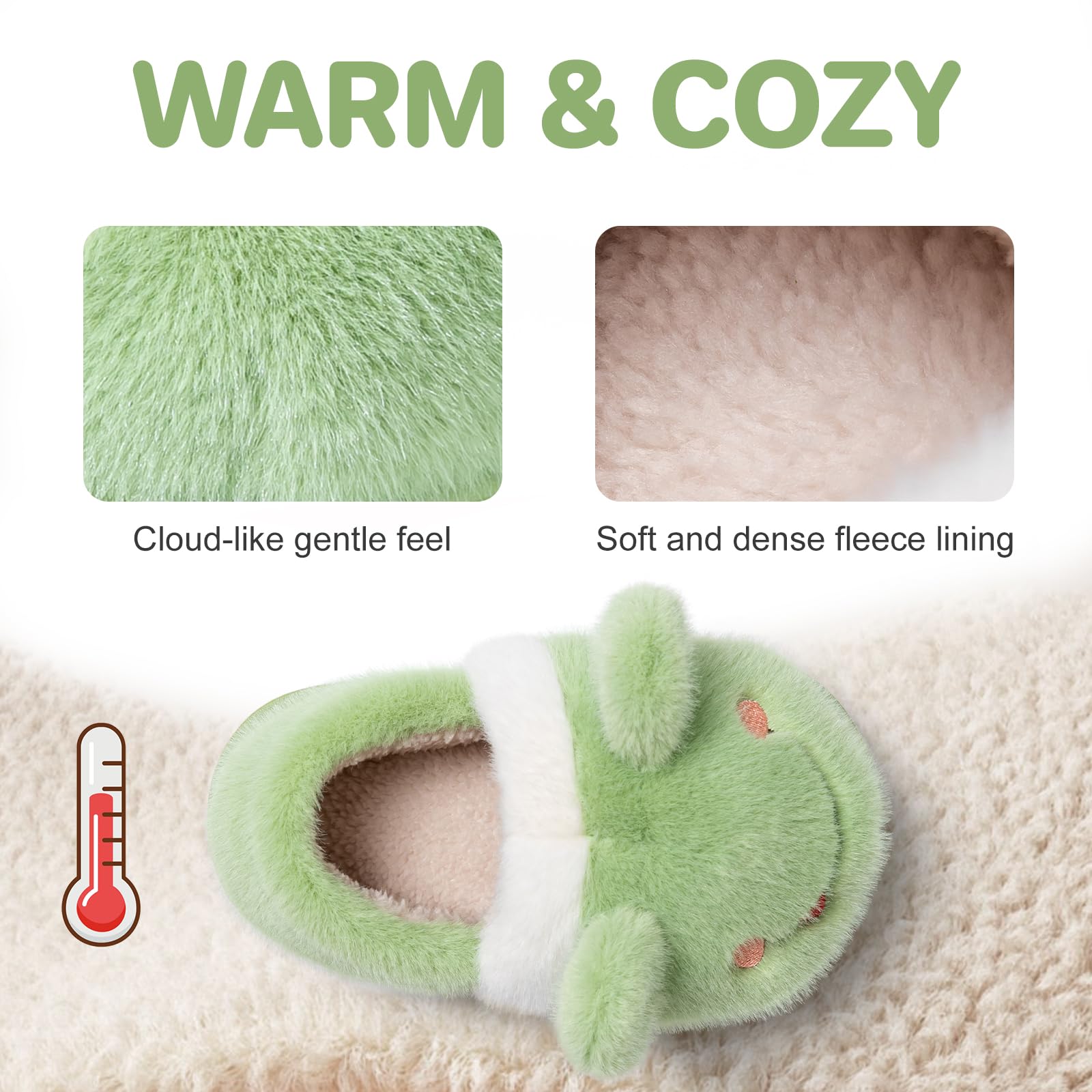 DRECAGE Chaussons Enfant pour Fille et Garçon, Pantoufles en Peluche Chaudes avec Design Animal Mignon, Antidérapantes