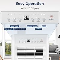 Vista 4 de COSTWAY Deshumidificador de 2500 pies cuadrados para sótano, 32 pintas, deshumidificador silencioso portátil para dormitorio, baño, con modo