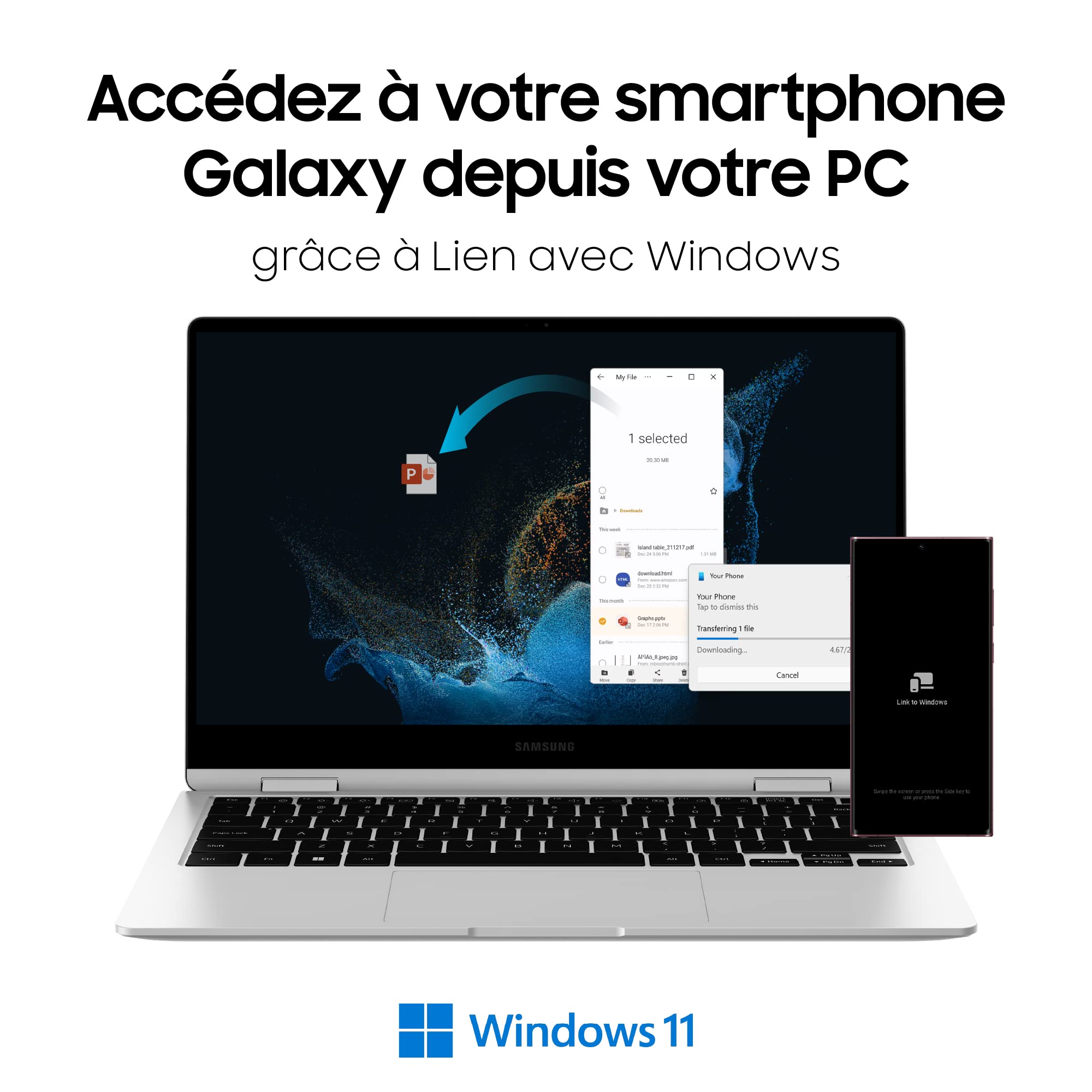 PC Portable convertible Samsung -Galaxy Book 3 360 -13,3 Super AMOLED - Core i5-1340P -RAM 8Go -256Go SSD -Iris Xe -Win 11 -S Pe