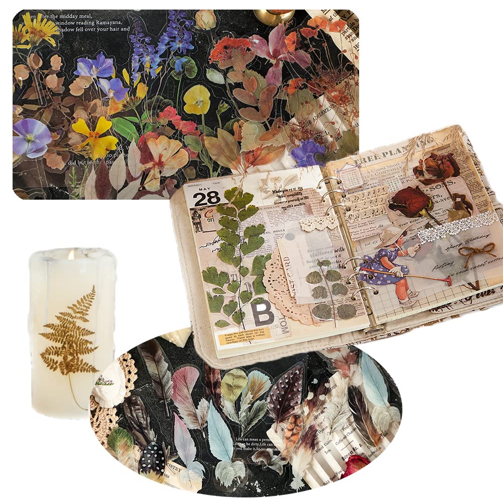 Autocollants Fleurs 150 Pièces Vintage Autocollant De