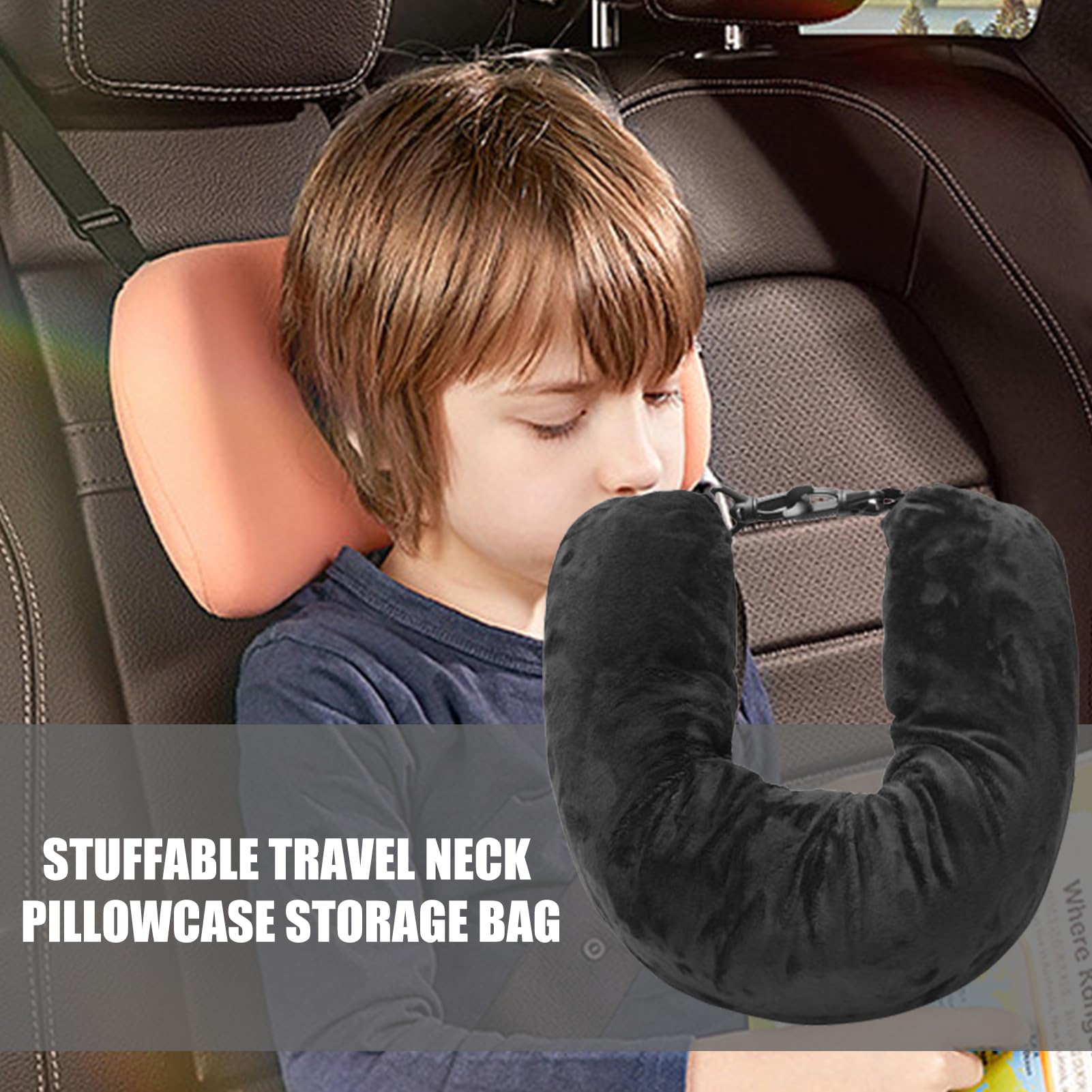 ByMetz® Opvulbaar Nekkussen Voor In Het Vliegtuig Als Opbergtas Onderweg Reiskussen Om Te Vullen Met Spullen En Kleding Lichtgewicht Ademend Kan Ook Reistasje Gebruikt Worden Zwart 1378502141